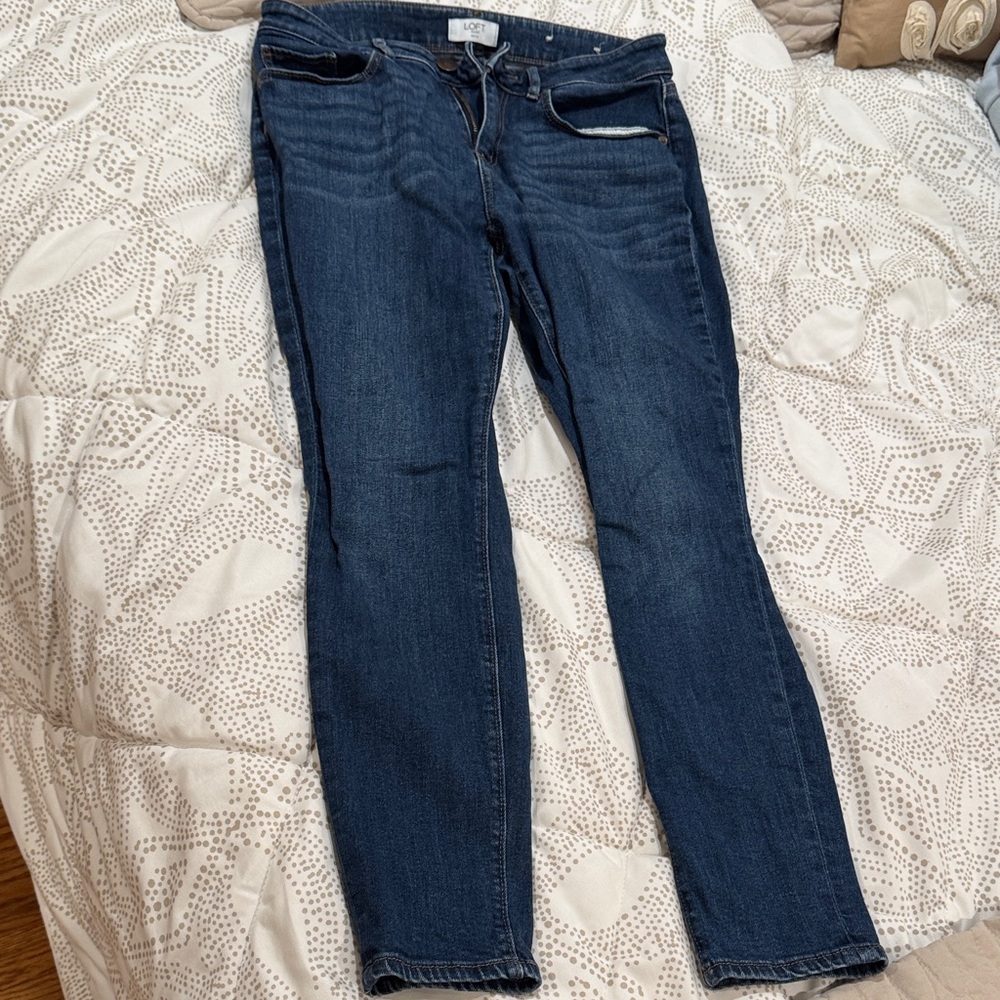 LOFT Dark Blue Skinny Jeans